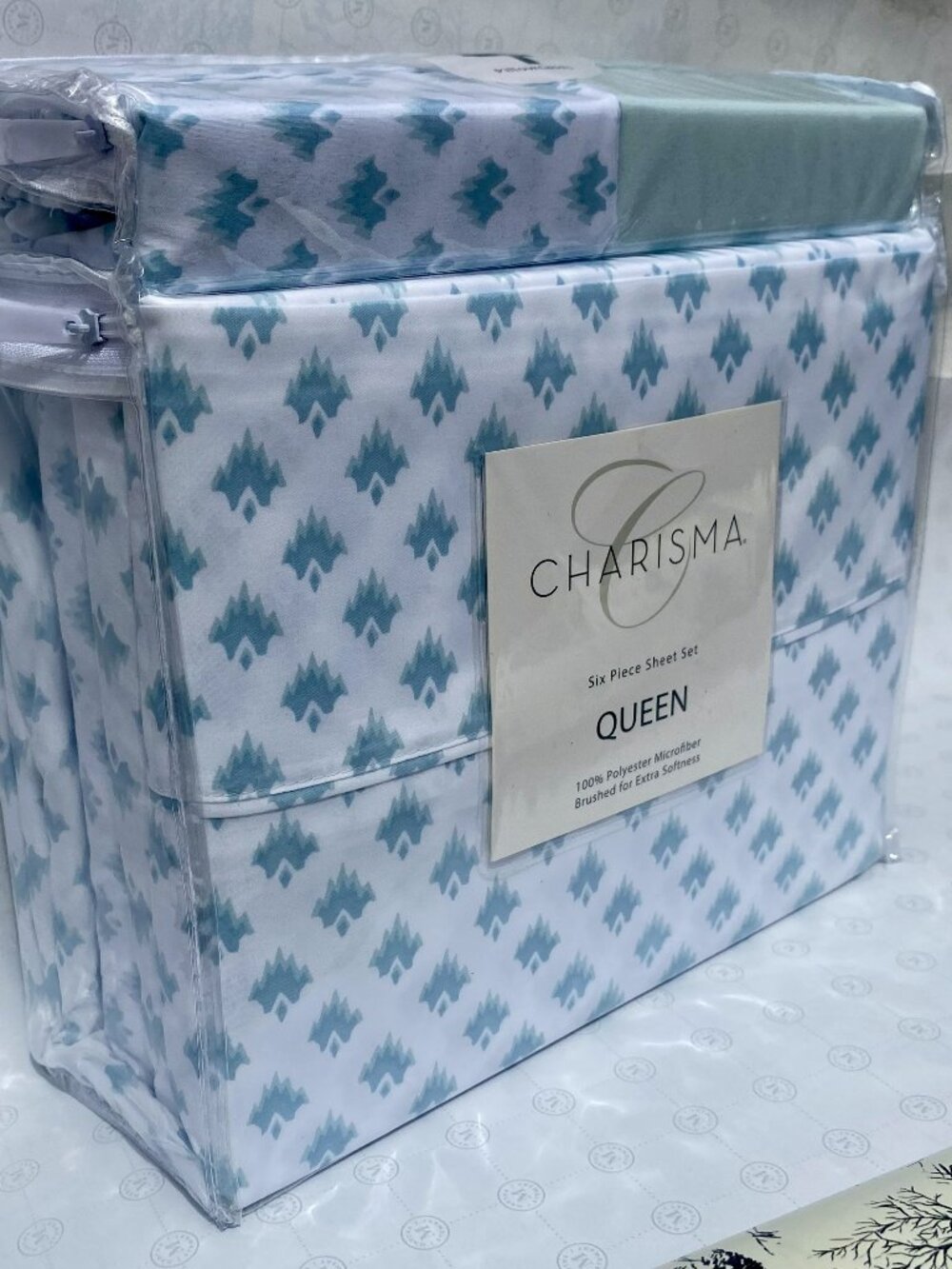 BRAND NEW Charisma Ikat Geo 6-Piece Queen Sheet Set